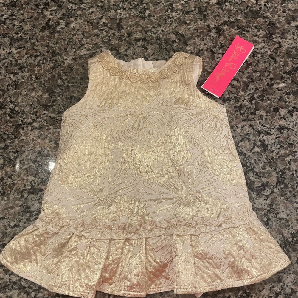 Lilly Pulitzer Gold Floral bay dress